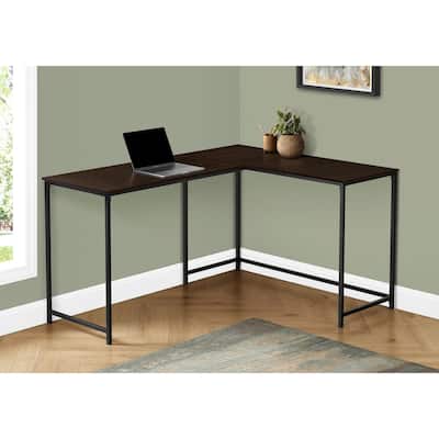 L-Shaped Computer Desk with Large Desktop & Metal Base