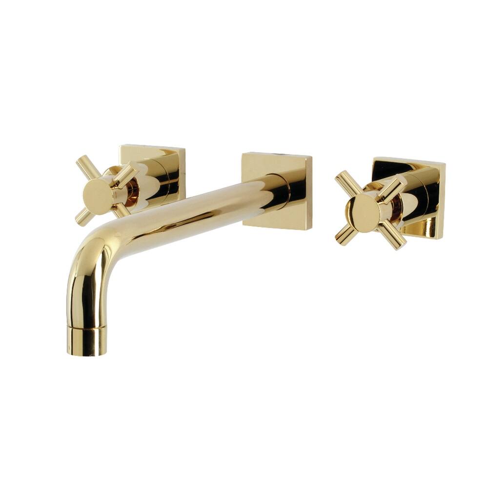 Concord 3-Hole Wall Mount Roman Tub Faucet in Polished Brass