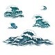 preview thumbnail 3 of 2, RoomMates Blue & White & Aqua Great Wave Giant Wall Decals