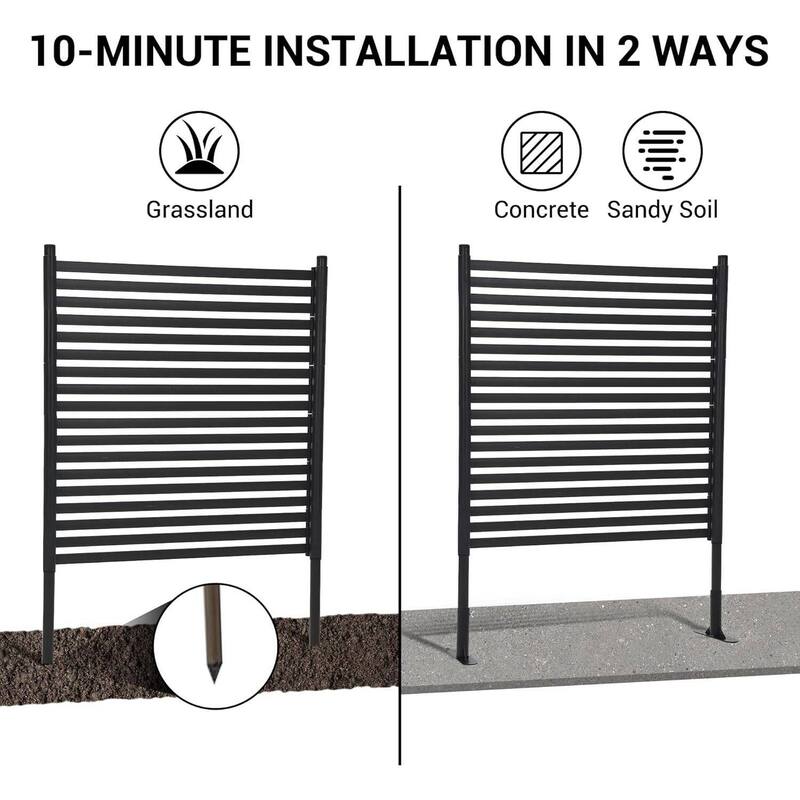 36" x 48" Freestanding Outdoor Privacy Screen, Privacy Fence Screen for Backyard Patio Garden