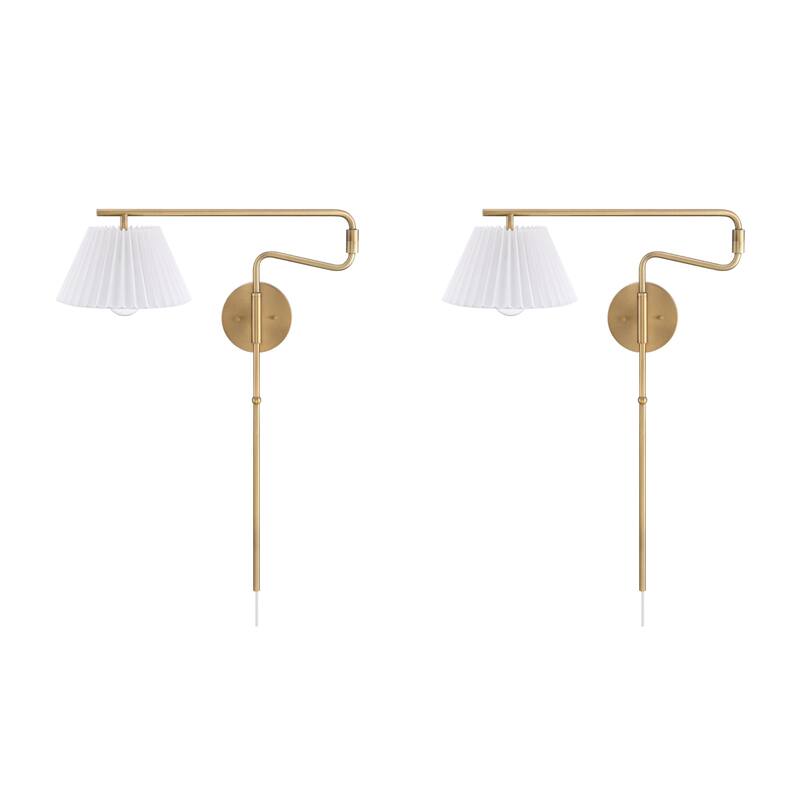 Kai Wall Mounted Plugin Bedside Reading Lamp with Empire Shade