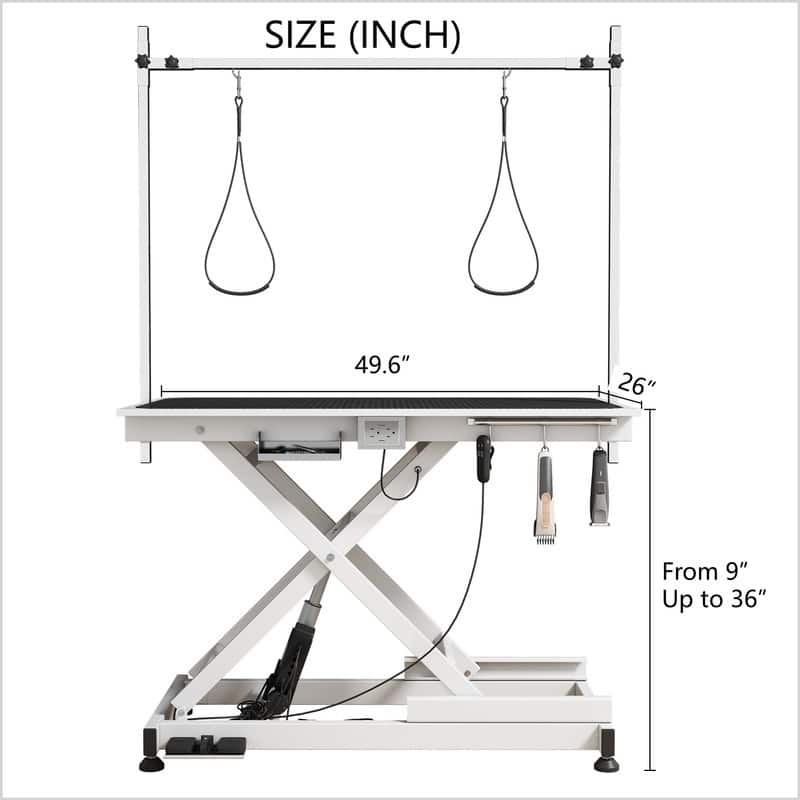 Super Deluxe Electric Pet Grooming Table with Adjustable Height, 110V/220V , Highly Recommended by Professional Groomers!