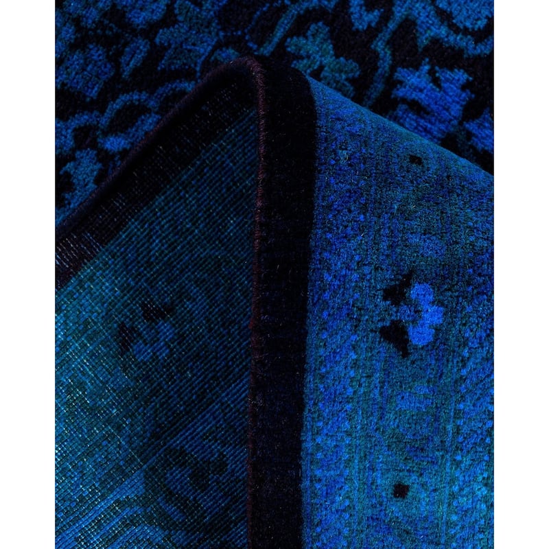 Fine Vibrance One-of-a-Kind Hand-Knotted Runner Rug - Blue, 2' 7" x 12' 3" - 2' 7" x 12' 3"