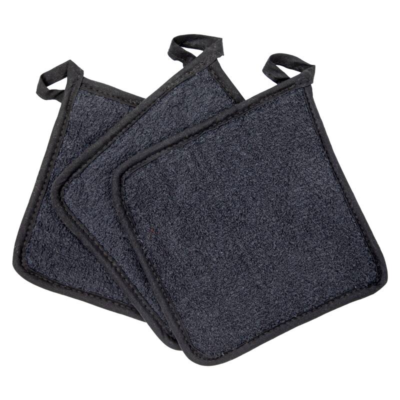 Arkwright Home 7x7 Solid Color Cotton Terry Pot Holders - Pack of 12