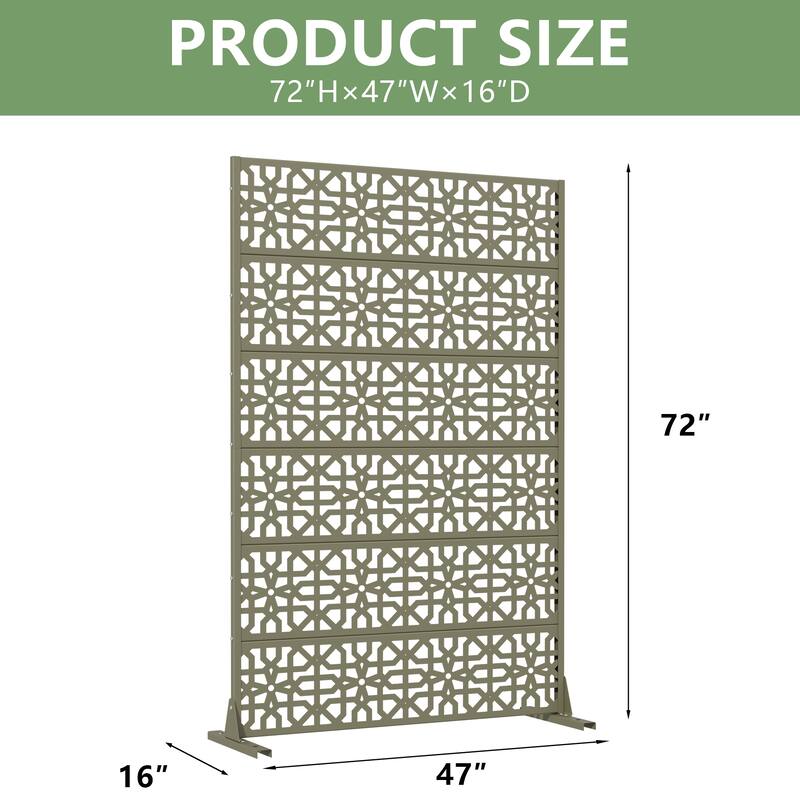 Dovelina 72'' x 47'' Privacy Metal Screen Fence Panel