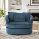 preview thumbnail 4 of 74, UIXE Oversize 43" Plush Corduroy Swivel Barrel Chair Comfy Accent Chair For Living Room Blue