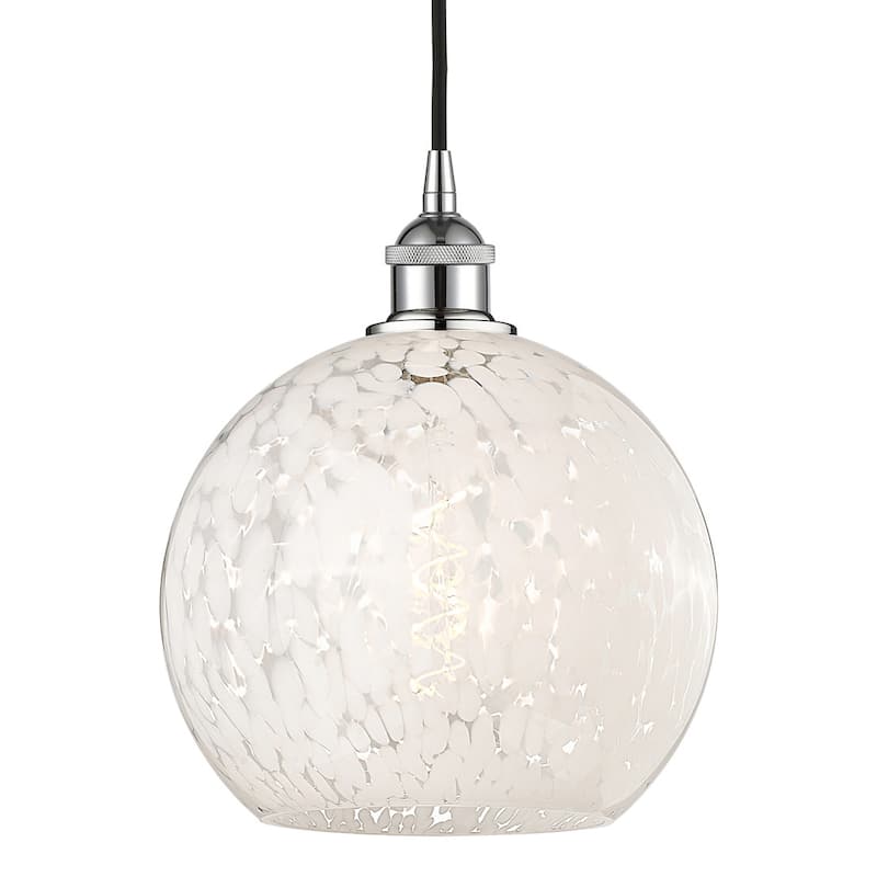 Innovations Lighting 616-1P 12 10 White Mouchette Pendant White - Polished Chrome