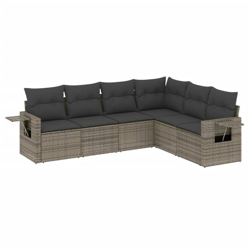 vidaXL Patio Sofa Set with Cushions Outdoor Conversation Furniture Poly Rattan