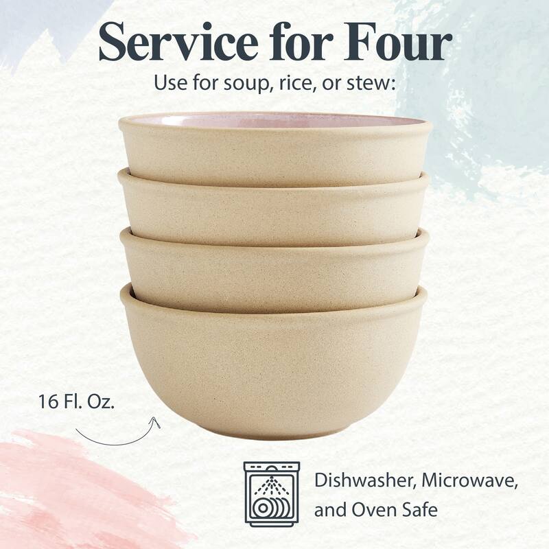 Portmeirion Minerals Set of 4 Medium Serving Bowls - 6 Inch