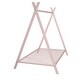 preview thumbnail 5 of 9, Pink Twin Size Metal House Tent Floor Play Bed with Slat for Kids, Girls and Boys