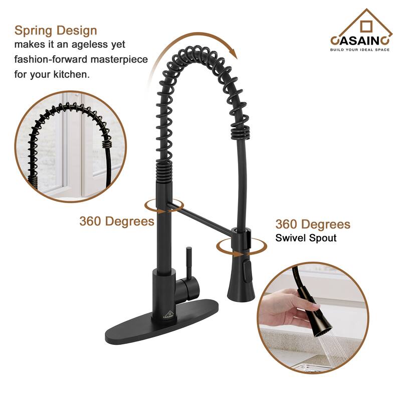 Handmade All-in-One Drop-In 2-hole 33 in. Single Bowl 18 Gauge Stainless Steel Workstation Kitchen Sink with Spring Neck Faucet