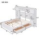 preview thumbnail 6 of 25, Full Size Platform Bed Storage Bed With All-in-One Cabinet, Shelves and Pull-out Drawers, Wooden Bookcase Bed for All Ages