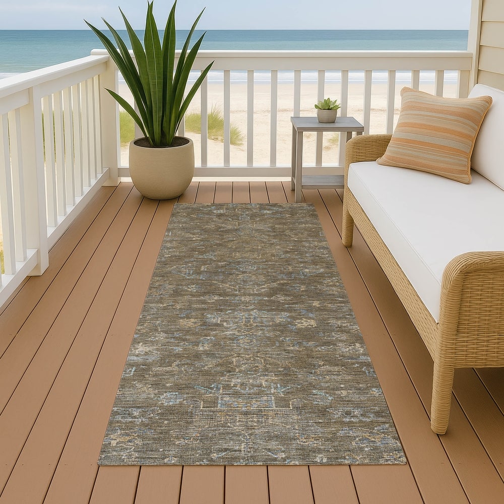 Machine Washable Indoor/ Outdoor Traditional Chelsea Chantille Rug