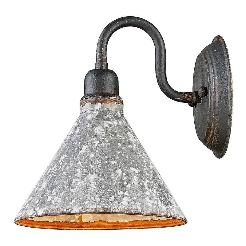 Wry Lighting Jasper 1-light Wall Sconce in Antique Black Iron