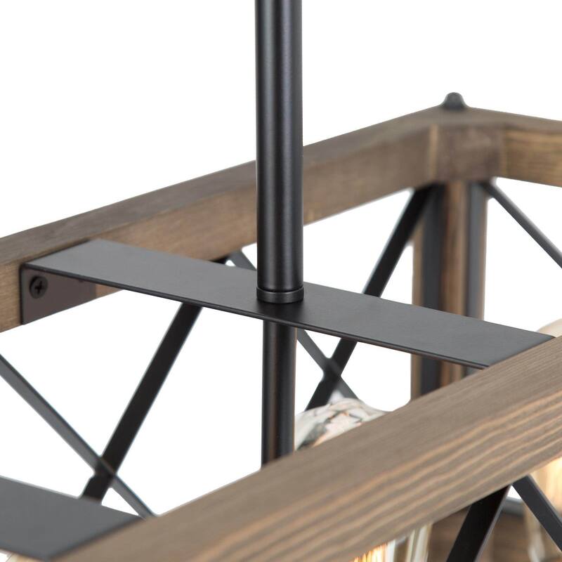 Cobert Farmhouse Linear Wood Island Chandelier Kitchen Hanging Lights