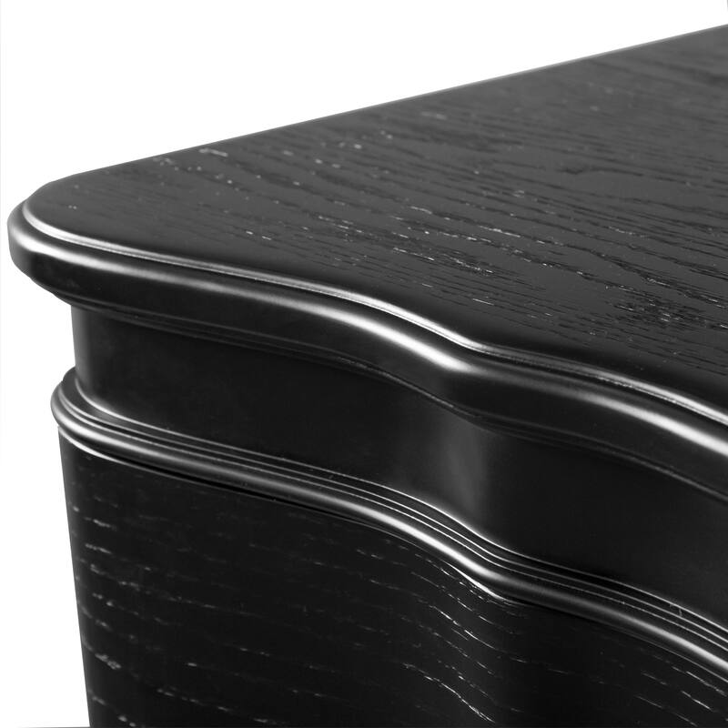 Furniture of America Seabliss Glam 3-Piece Black Solid Wood Chest and 2-Nightstand Bedroom Set