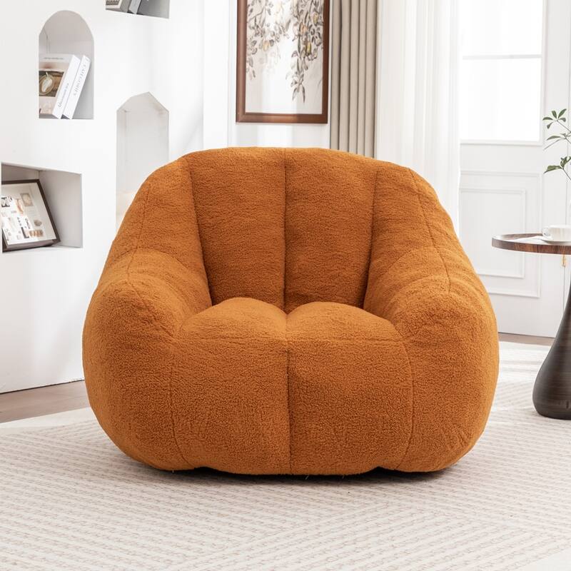 Fluffy and Lazy Teddy Fabric BeanBag Chairs with Memory Foam