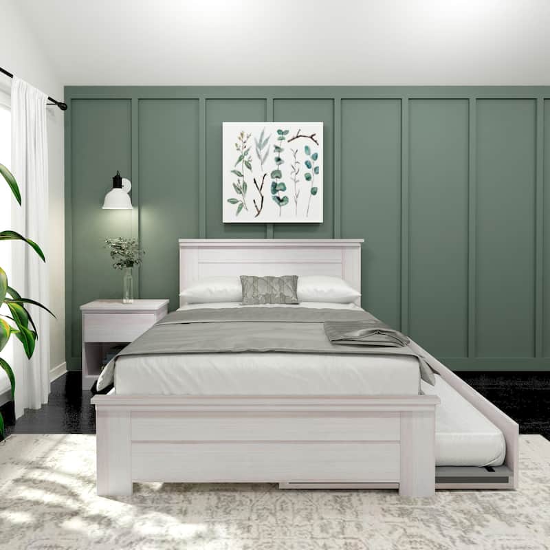 Plank and Beam Farmhouse Full Bed with Panel Headboard with Trundle