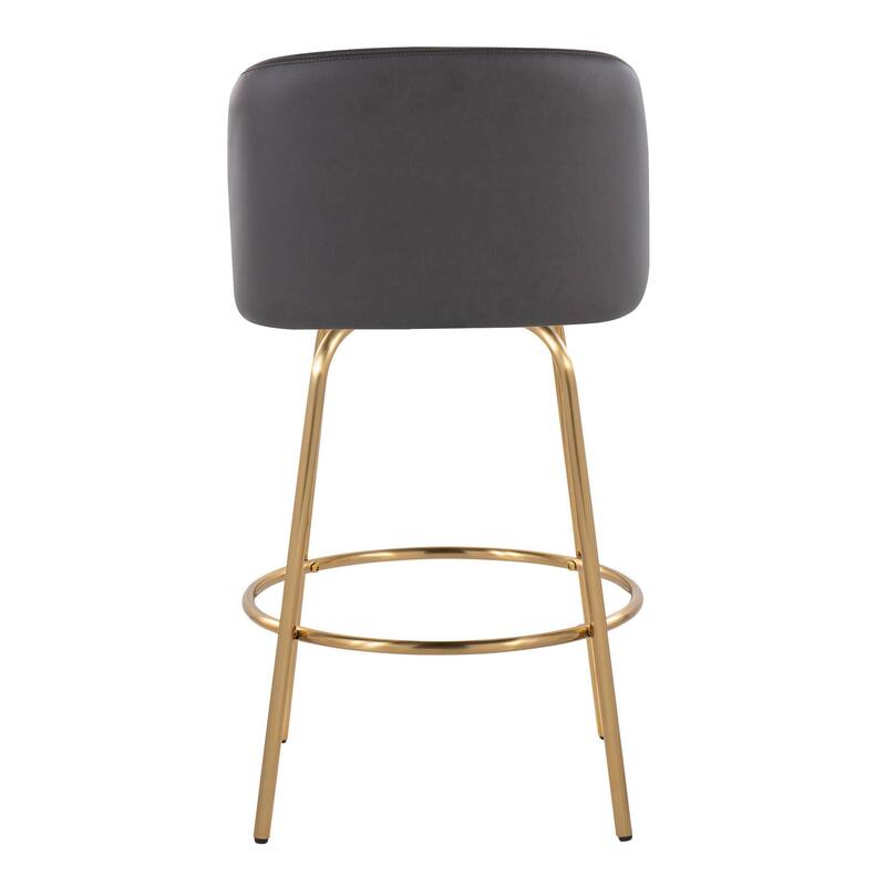 Silver Orchid Vallberga 26" Counter Stool with Gold Metal Base (Set of 2)