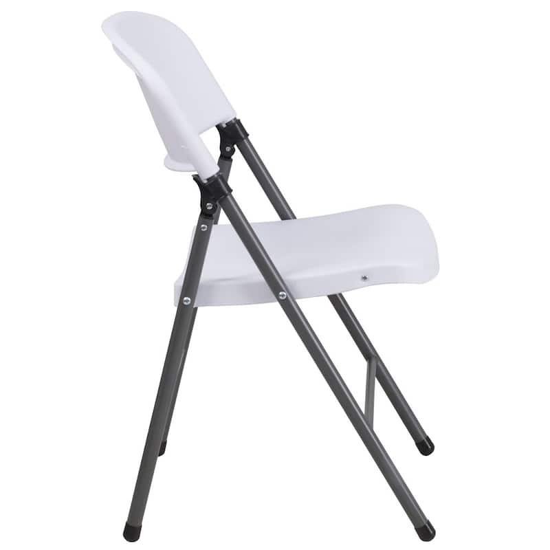 6 PK 330 lb. Capacity Plastic Folding Chair with Charcoal Frame