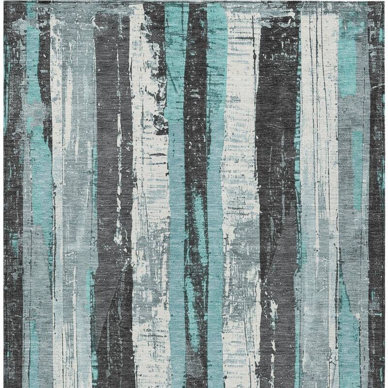 HomeRoots Striped Transitional Rectangle Outdoor Rug