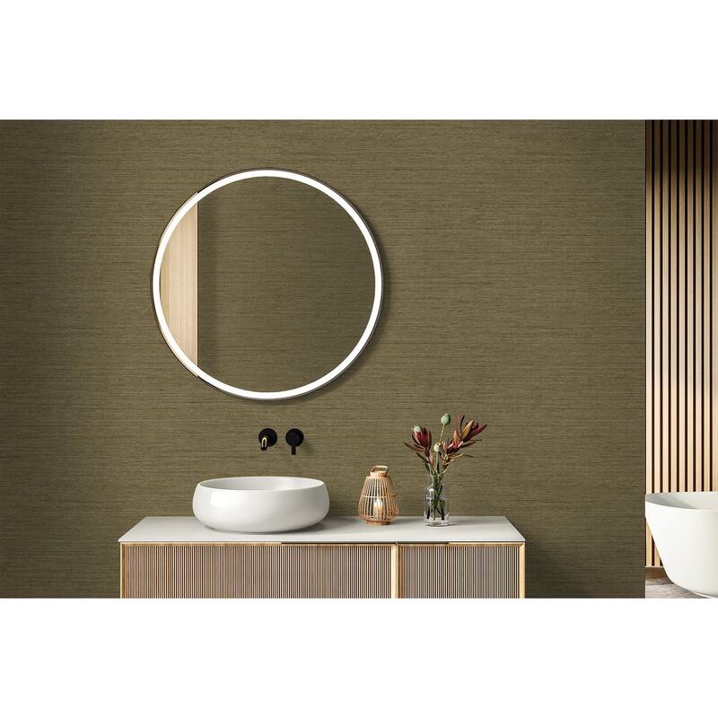 Seabrook Designs Threaded Embossed Vinyl Unpasted Wallpaper