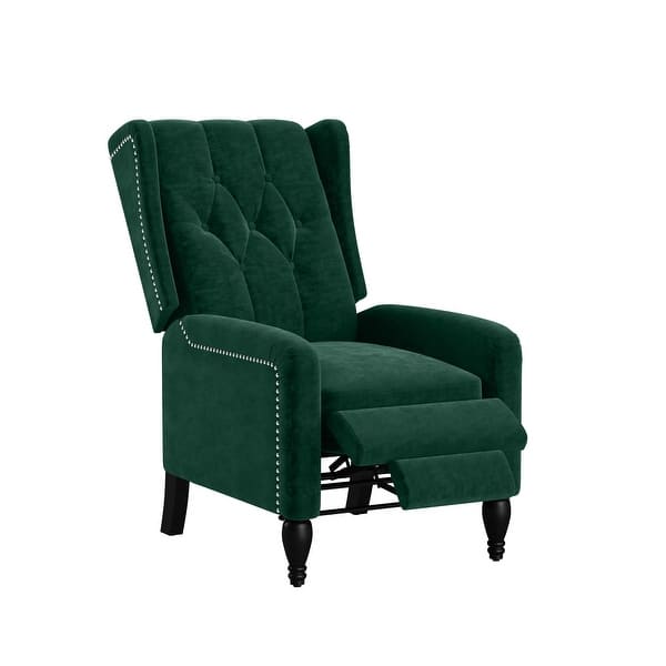 Gracewood Hollow Bea Velvet Wingback Push Back Recliner Chair On Sale Overstock 31278337