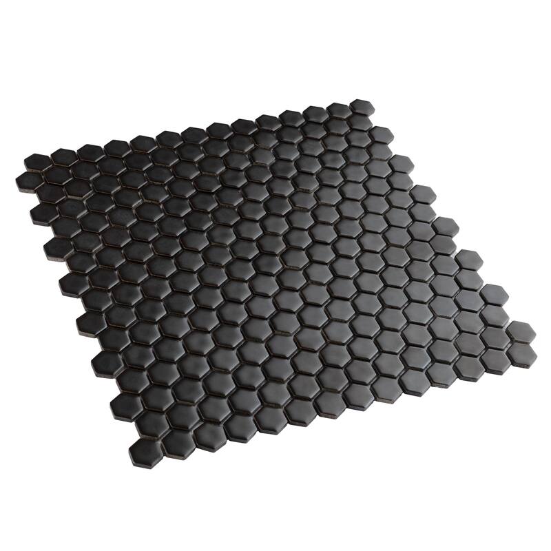 Merola Tile Colmena Hex Matte Carbon 11-1/2" x 11-5/8" Porcelain Mosaic Floor and Wall Tile
