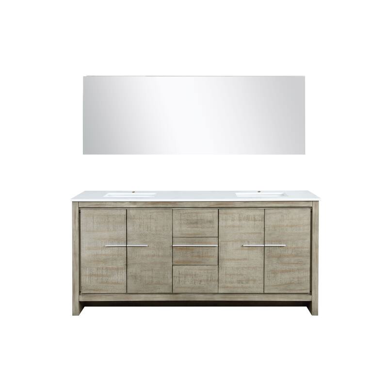 Lafarre 24 in W x 20 in D Rustic Acacia Bath Vanity, Cultured Marble Top and 18 in Mirror