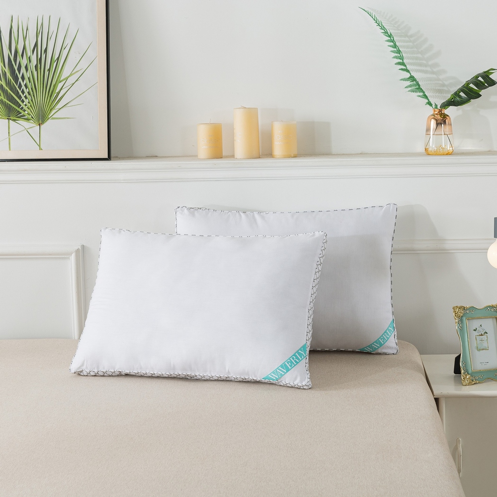 Waverly Antimicrobial Down Alternative Gusseted Pillow - White