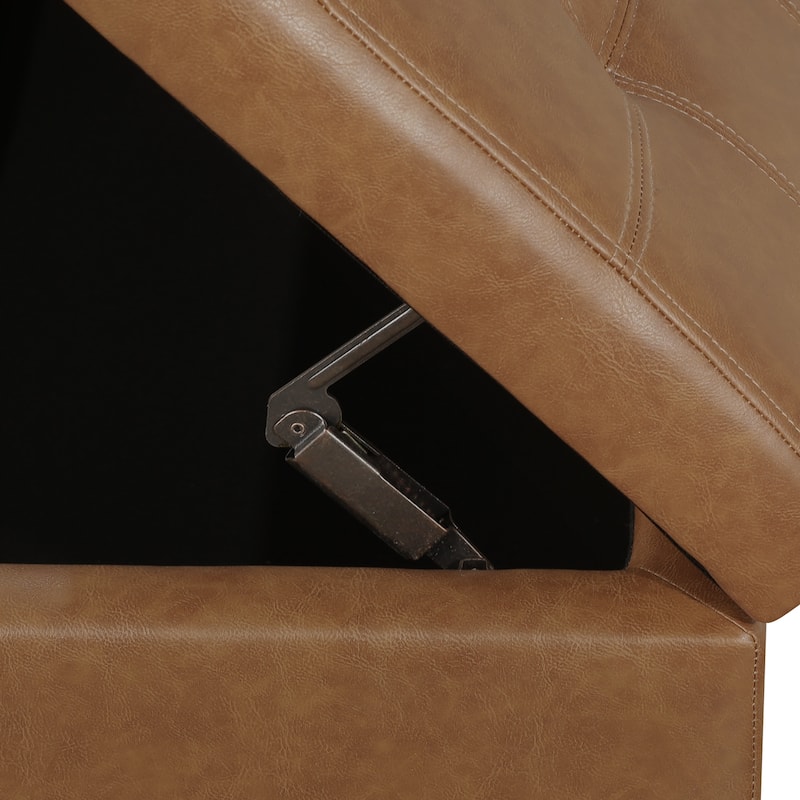 Adeco 50" Bonded Leather Storage Ottoman Bench