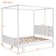 preview thumbnail 7 of 16, Queen Size Wooden Canopy Platform Bed with Headboard and Footboard Underbed Storage ,Slat Support Leg