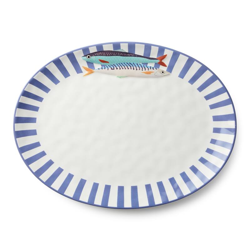 Certified International Something Fishy Oval Platter 16" x 12" - 16.00"L x 12.00"W x 1.25"H