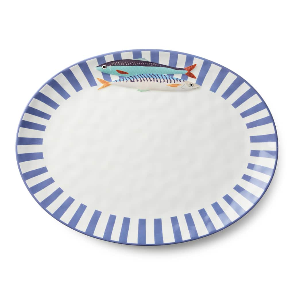 Certified International Something Fishy Oval Platter 16" x 12" - 16.00"L x 12.00"W x 1.25"H