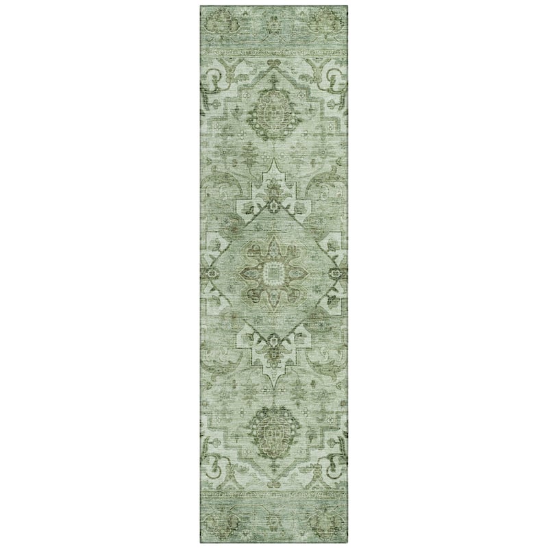 Machine Washable Indoor/Outdoor Traditional Vintage Chantille Rug