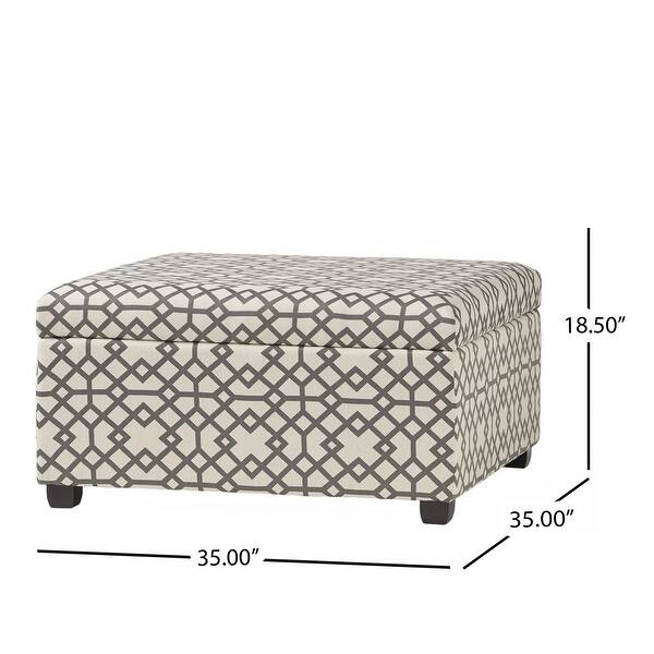 Tempe Grey Geometric Storage Ottoman by Christopher Knight Home