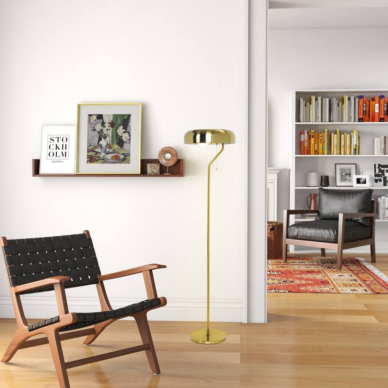 Tall Corner Floor Lamp for Living Room, Bedroom & Office Space Illumination, Spectra Floor Lamp-Gold outer