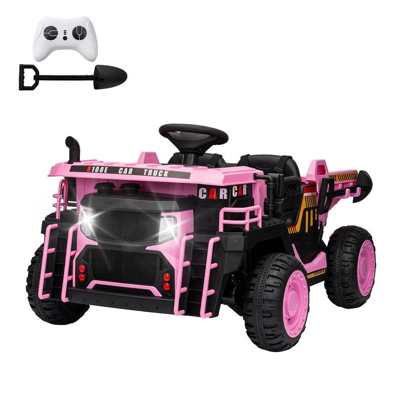 24V 2 Seater Kids Ride On Dump Truck with R/C - Pink