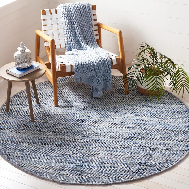 SAFAVIEH, Handmade Natura Janka Wool & Leather Rug
