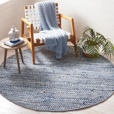 SAFAVIEH, Handmade Natura Janka Wool & Leather Rug