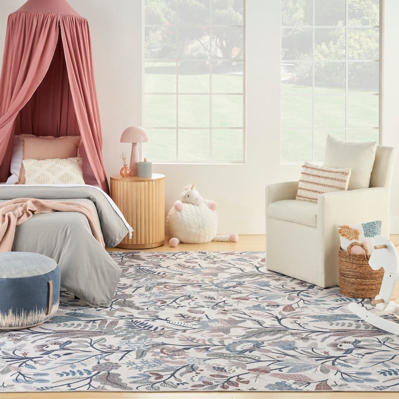 Nourison Washables Indoor Floral Area Rug