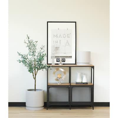 Indoor/Outdoor Large 1-Piece Nordic Minimalist Fiberstone Lightweight Round Planter Pot With Saucer - 15, 11 inch Matte Finish