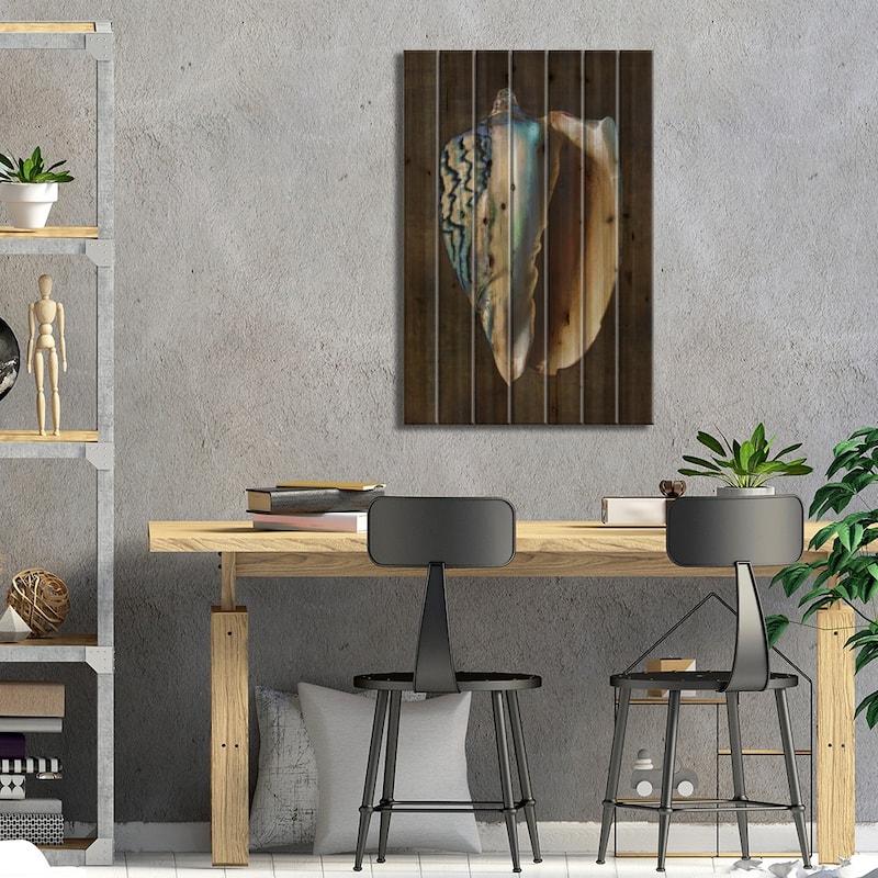 Ocean Treasure I Print On Wood by Caroline Kelly - Multi-Color