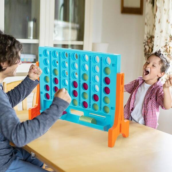 slide 2 of 5, Jumbo 4-to-Score Connect Game Set with Carrying Bag and 42 Coins - 24.5" x 8" x 19"(L x W x H)