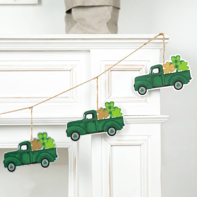 Glitzhome 72"L St. Patrick's Day Holiday Shamrocks Garland