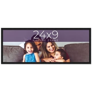 24x9 Black Picture Frame - Wood Picture Frame Complete with UV
