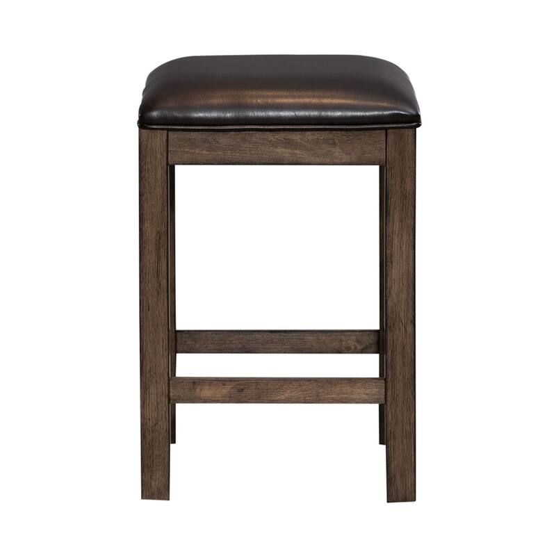 Lennox Weathered Chestnut Upholstered Console Stool - Width 16" x Depth 16" x Height 25"