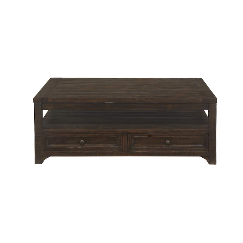 Jasper Lift-Top 2-drawer Solid Wood Coffee Table