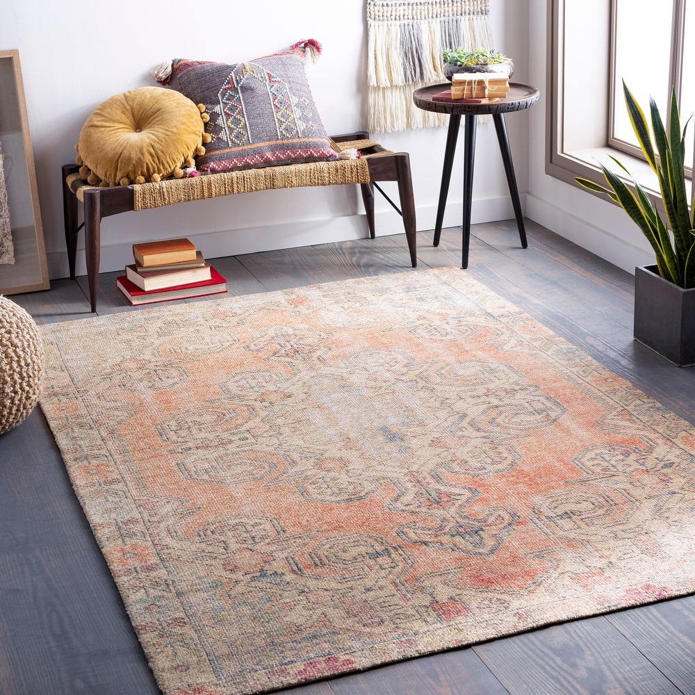 Livabliss Korah Handmade Printed Medallion Area Rug
