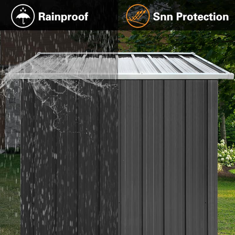 6 ft. W x 4 ft. D Galvanized Steel Metal Sheds & Outdoor Storage Shed - 6 ft. W x 4 ft. D